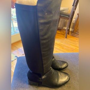 Wide calf black knee high boots